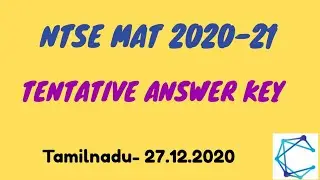 NTSE MAT 2020|NTSE MAT answer key 2020|