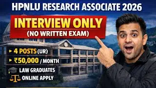 HPNLU Research Associate Recruitment 2026 | Interview Only | ₹50,000 Salary ⚖️@LawSarkariHub
