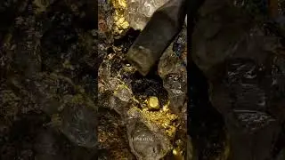 wow!! Gold Quartz to Fine Gold 😱#GoldRush #Quartz #Discovery #Explore #viral #fyp