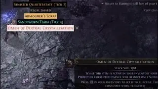 Path of Exile 2 Omen of Dextral Crystallisation Drop Location Uber King in the Mists V Tstorm B Mage