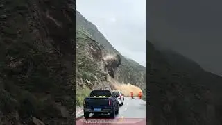 Rockfall Blocks Mountain Road After Rain