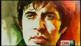 Amitabh Bachchan's poster portrait hand painted live by Hindi movie poster artists from Indian Hippy