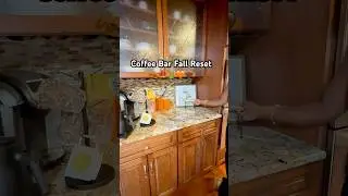 Cozy Coffee Bar Makeover 🍂 Turning a House into a Home with Fall Decor #falldecor #cleantok #shorts