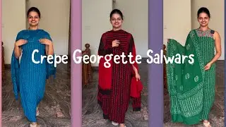 EPI 434|UNIQUE CREPE GEORGETTE SALWARS|BLOCK PRINTS #georgette #trending #crepe #suits @curatedvault