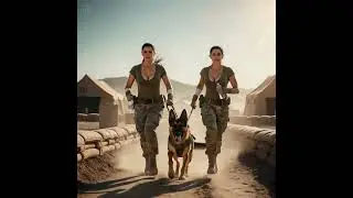 Military dogs undergoing long distance running physical training.  #ai #dog #Military #training
