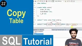 #22 Copy Table Statement in SQL | SQL Tutorial