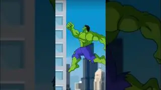 Red Hulk throws Hulk off the building Angry Hulk Transformation Animation