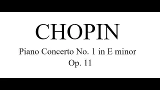 Chopin Piano Concerto No. 1 in E minor arranged for Solo Piano