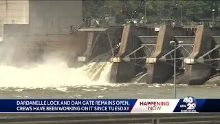 Dardanelle lock and dam gate stuck open