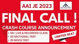 AAI JE 2023 - CRASH COURSE BATCH ANNOUNCEMENT🤩🔥Deatils with Complete Schedule #aai2023