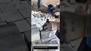 Manual Natural Stone Splitting Process &ndash; High-Precision Craft for Architectural Wall Cladding.