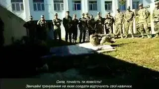 майстер клас з техніки самооборони,навчилися метати ножі та саперні лопати