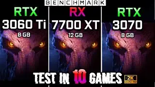 RX 7700 XT vs RTX 3060 Ti vs RTX 3070 // 2K - 1440p // Gaming Test in 10 Games // Benchmark