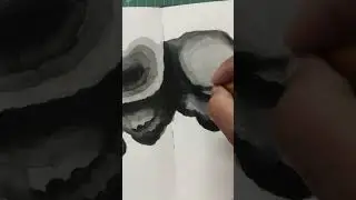 Abstract form with indian ink #art #artist #drawing #sketch #indianink #shorts #shortsvideo #ytshort