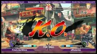 Tourneyplay March SSF4 Singles - FineLikeWine (GUI) vs xRolento (RYU/GUI) - Losers SemiFinals