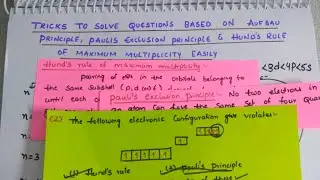 Tricks to solve questions based upon Aufbau's principle, Pauli's principle, Hund's rule easily