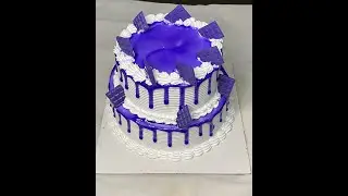 Simple 2 Tier Black Currant Cake Decorating Ideas For Beginners | #shorts#youtubeshorts #shortsvideo