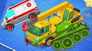 Ремонт, чистка и заправка! Большое приключение с краном и транспортными средствами для детей.