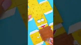 &iexcl;Incre&iacute;ble Bob Esponja DIY! 💛🧽 Juguete de papel f&aacute;cil y divertido #manualidades #DIY #divertido