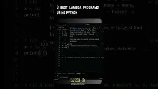 Run three most important Program in Python using Lambda function for beginners.