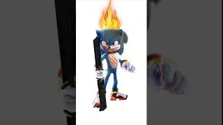 Sonic + Shadow + Hell boy = 💀🤯  || Fusion art || #shorts #youtubeshorts