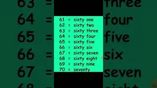 61 to 70 counting #learneasy📚