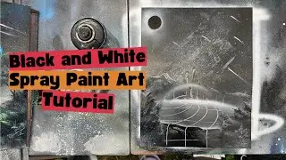Black and White Sci Fi Nature Spray Paint Art Tutorial | Yip-Yap Session