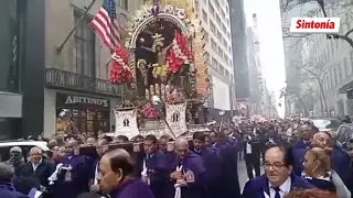 EL SEÑOR DE LOS MILAGROS EN LA QUINTA AVENIDA DE NEW YORK Y CHICAGO, LO MEJOR DEL PERU EN USA