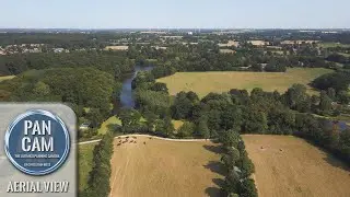 Lasbek, Kreis Stormarn, Schleswig-Holstein, Germany - Lasbek-Gut - 4K Ultra HD - Aerial Camera Pan