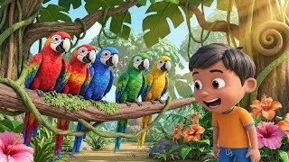 Five Little Macaws Tweet Tweet Tweet 🦜 | Nursery Rhymes and Kids Songs