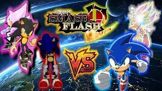 Hyper Sonic,Serius Sonic VS Sonic Black, Sonic exe || Super smash Flash 2 Mods