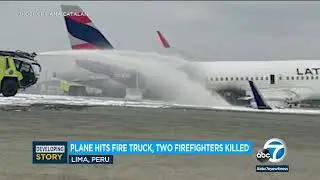 Plane hits fire truck in Peru, killing 2 firefighters
