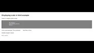 HTML Computer Code Elements | How to Display Code in HTML