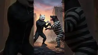 cat fighting dog  #cat  #catbaby #catbreed #cute #cattok #kitten #cuteanimal #funny #cutecat