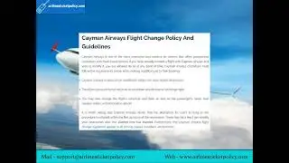 Cayman Airways Flight Change Policy | Airlines Ticket Policy