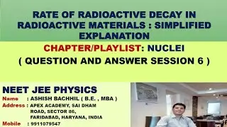 Understanding the Rate of Radioactive decay: Simplified Explanation - Session 6 (#radioactivity)