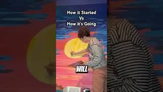 How it Started vs How it&rsquo;s Going #mural #handpainted #sunset