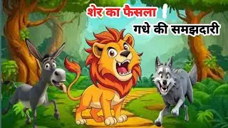 शेर, भेड़िया और गधा | चालाकी बना समझदारी | Moral Story hindi | hindi kahaniya | animal story | hindi