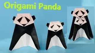 How to make an easy Origami Panda from one square, step by step tutorial