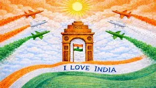 Republic day drawing competition ideas India independence day art with quote kids  #wordswisdomart