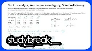 Strukturanalyse, Komponentenzerlegung, Standardisierung | Statistik