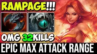 LINA IS THE NEW SNIPER Max ATK Range 32Kills WIth Hard Carry Build Satanic + Skadi EPIC Plays Dota 2