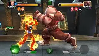 5 Star Human Torch Destroys ROL Juggernaut! Rank 3 Gameplay-Marvel Contest Of Champions