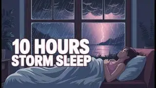 Thunderstorm for Sleep | 10 Hours Rain & Thunder White Noise