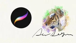 procreate painting：Watercolor animal head-tiger（2021）