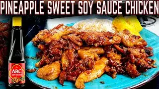 HOW CAN THIS TASTE THIS GOOD!? ABC SWEET SOY SAUCE PINEAPPLE CHICKEN ON THE GRIDDLE! EASY RECIPE