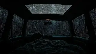Gentle Rain & Thunder Sounds on Cozy Car ⛈️ Deep Sleep White Noise, Calm Night & Stress Relief, ASMR