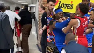 Jeremiah Fears getting held back in hallway after fight with Lu Dort 👀