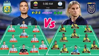 Argentina Vs Ecuador World Cup Qualifier Match Two Team Head To Head Lineup With Lionel Scaloni