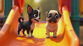 🐾 Tubbs the Pug Learns to Take Turns | Social Skills for Kids 🎠🐶